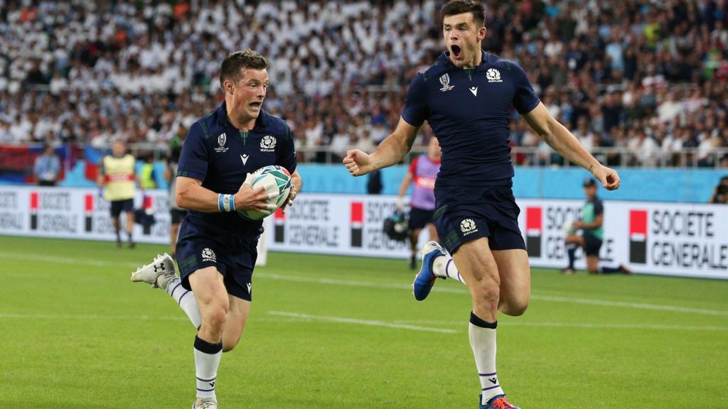 Scotland's George Horne scores against Russia