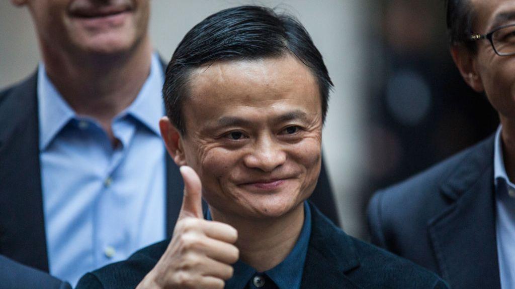 Jack Ma giving a thumbs up