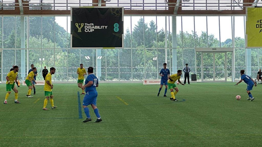 Norwich playing football in the Cerebral Palsy Cup