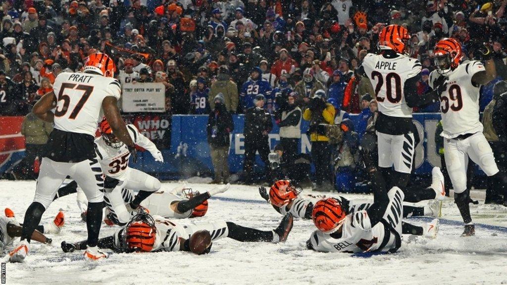 Cincinnati Bengals players celebrate