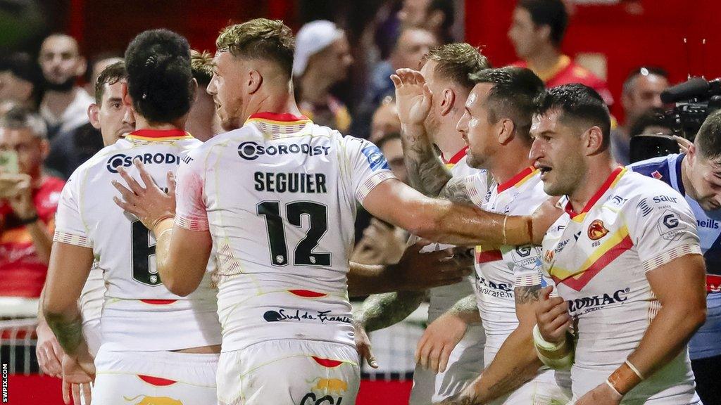 Catalans players celebrate