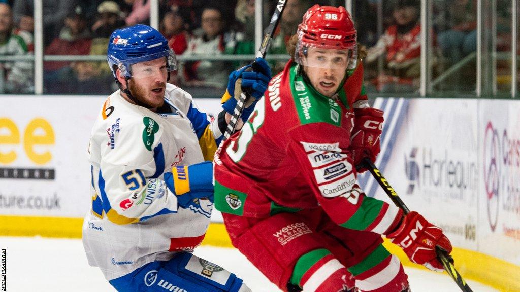 Cole Sanford in action against Fife Flyers