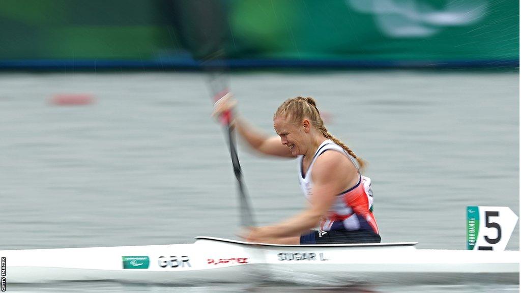 Laura Sugar in action at the Tokyo Paralympics