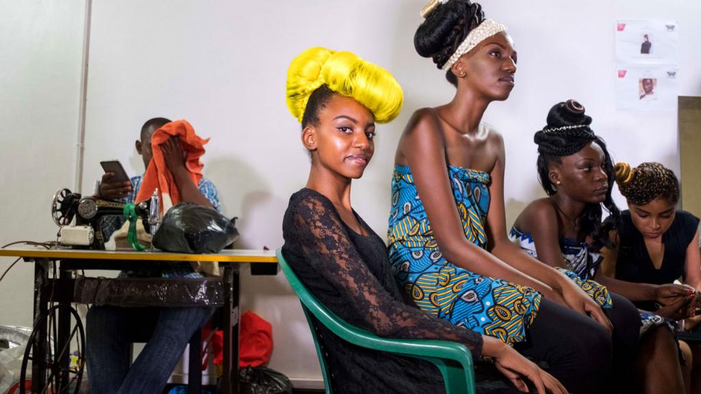 Model waiting backstage at Swahili Fashion Week in Dar es Salaam, Tanzania -2 December 2016