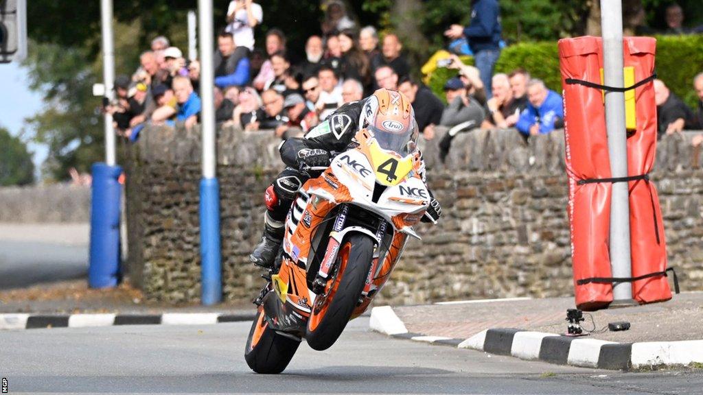 Jamie Williams on his bike during the Manx Grand Prix Senior Race