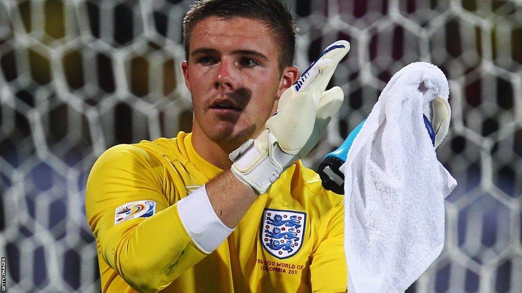 Jack Butland in action for England in the Under-20 World Cup in 2011