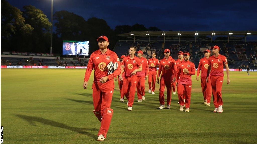 Jonny Bairstow leads Welsh Fire off the field at Sophia Gardens