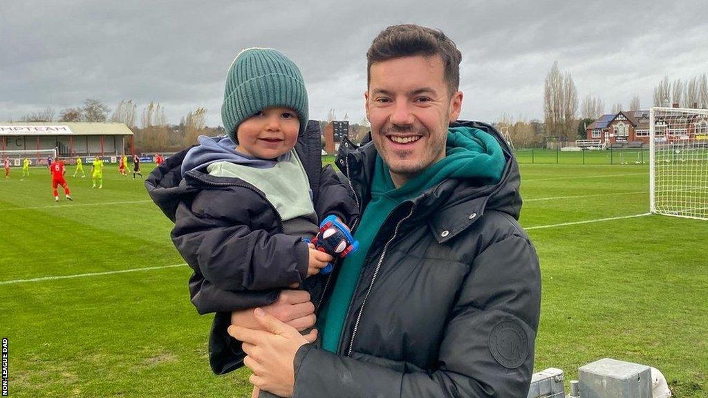 Danny Pickering with his son Marley at a non-league game