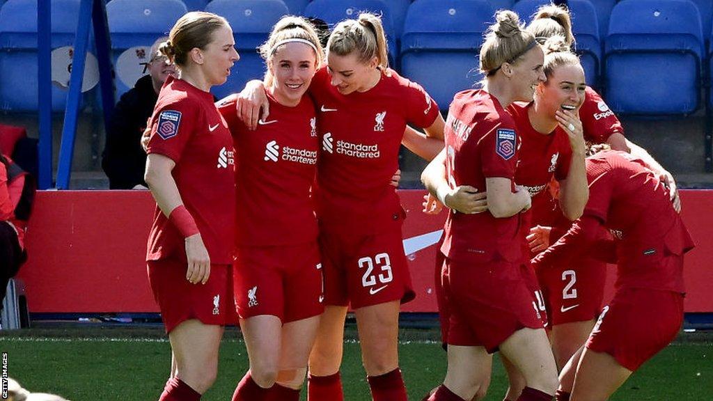 Liverpool celebrate victory over Manchester City