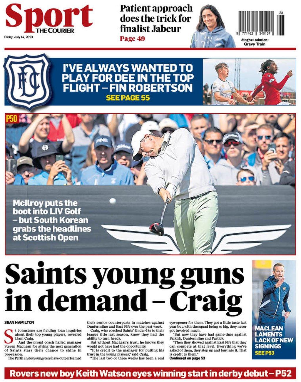 The back page of the Courier on 140723