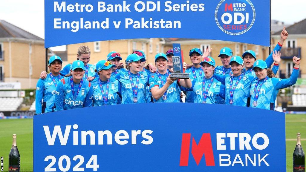 England with the ODI series trophy