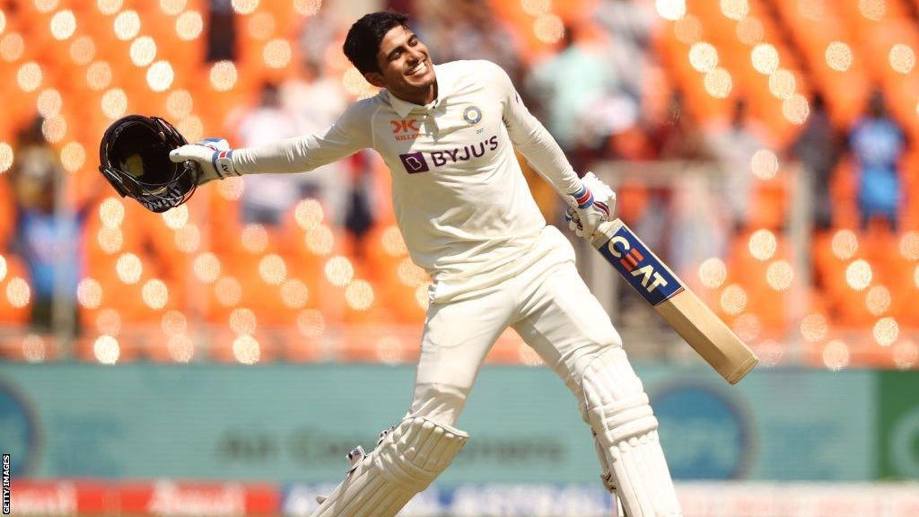 Shubman Gill celebrates his century