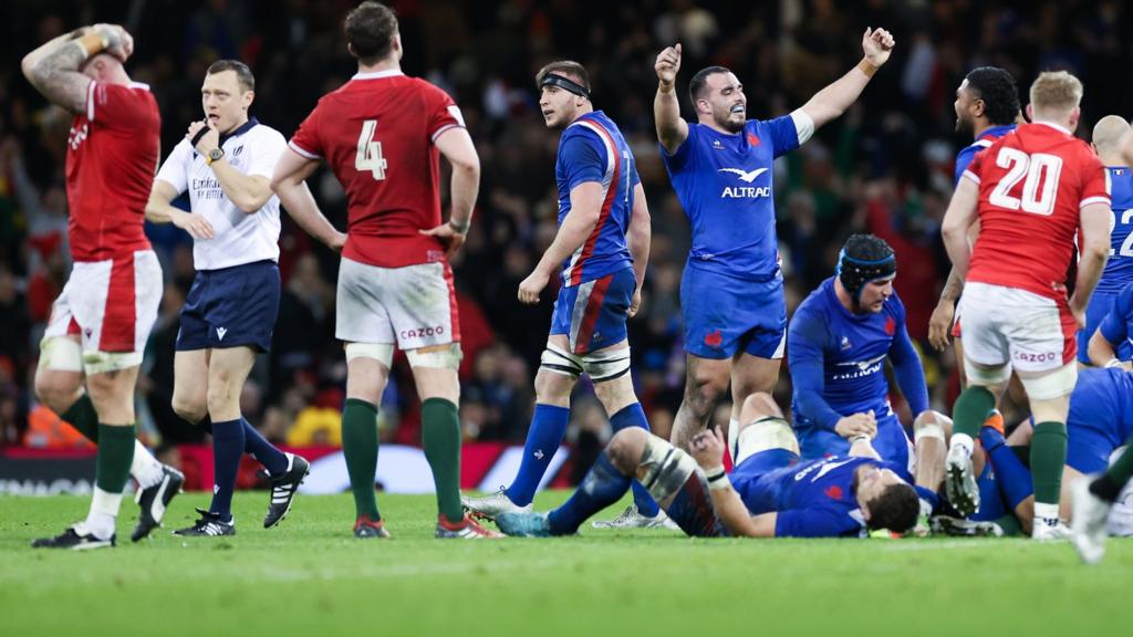 Jean-Baptiiste Gros of France celebrates on the final whistle