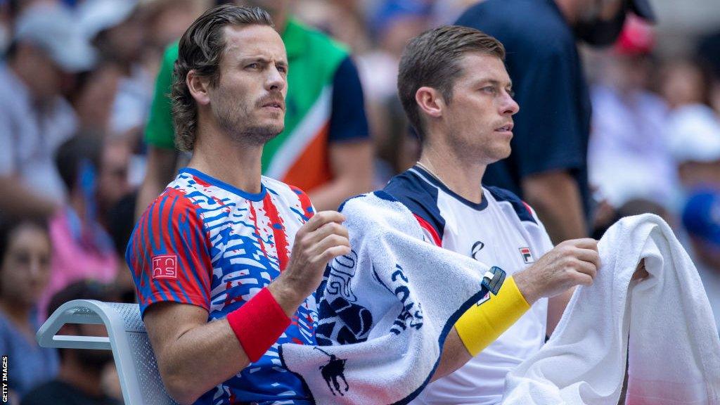 Wesley Koolhof and Neal Skupski in action at the US Open