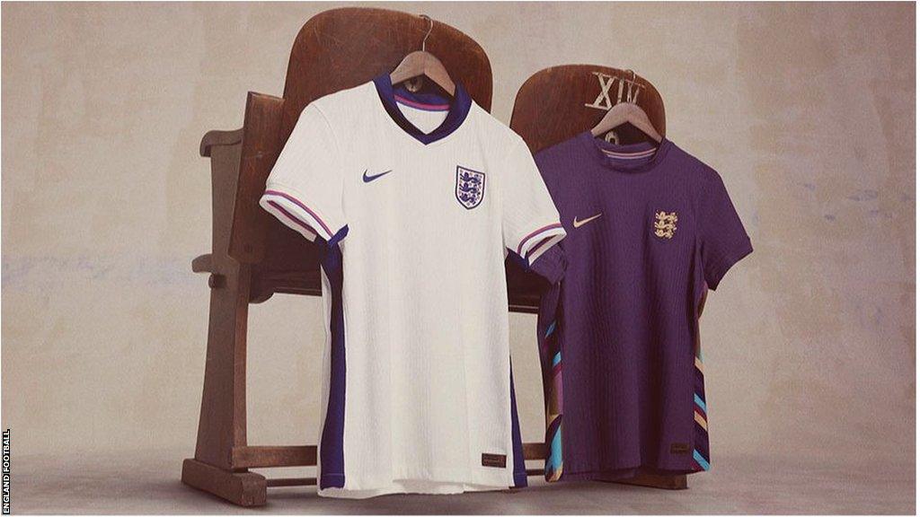 England home and away shirts 2024