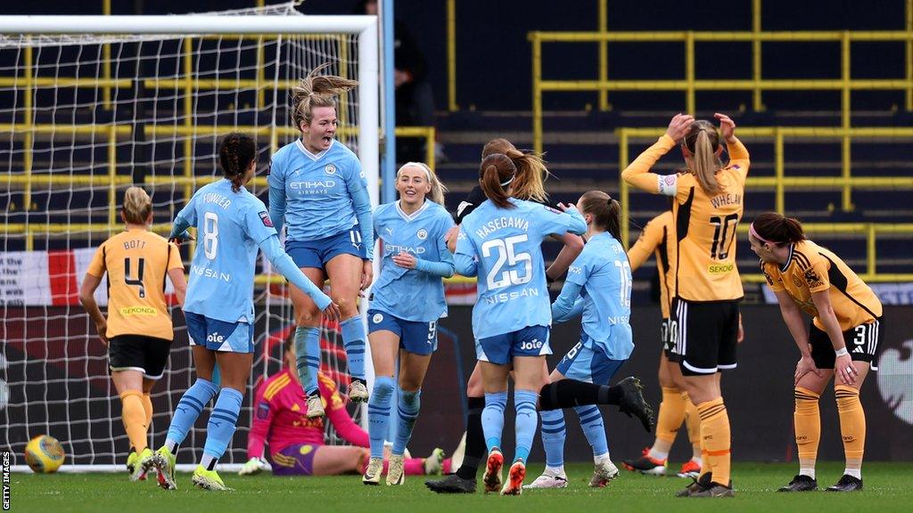 Lauren Hemp's acrobatic strike was her sixth Women's Super League goal of the season for Manchester City