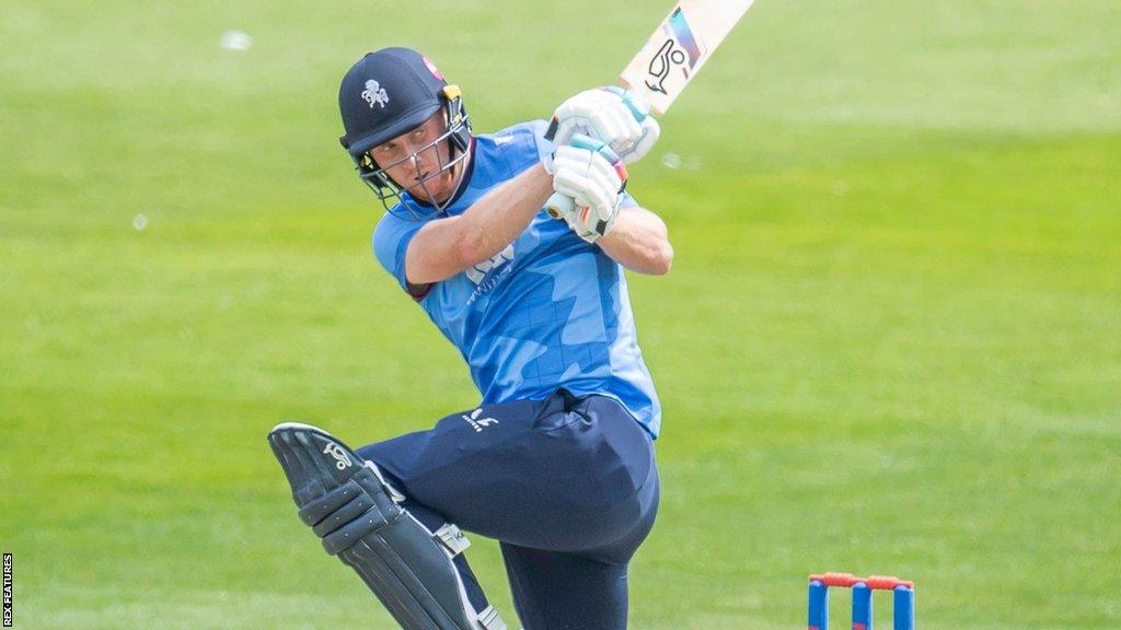 Joey Evison was one of two centurions for Kent against Yorkshire