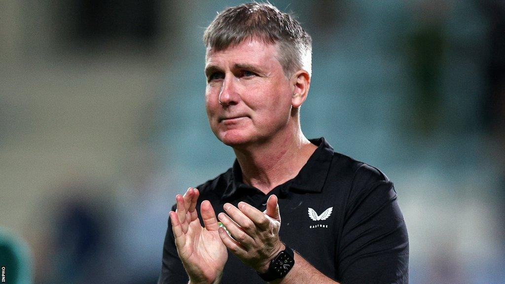 Stephen Kenny applauds the Republic of Ireland fans after the win over Gibraltar