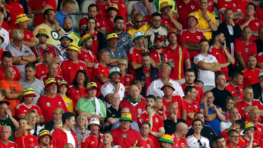 Wales fans at the Skonto Stadium