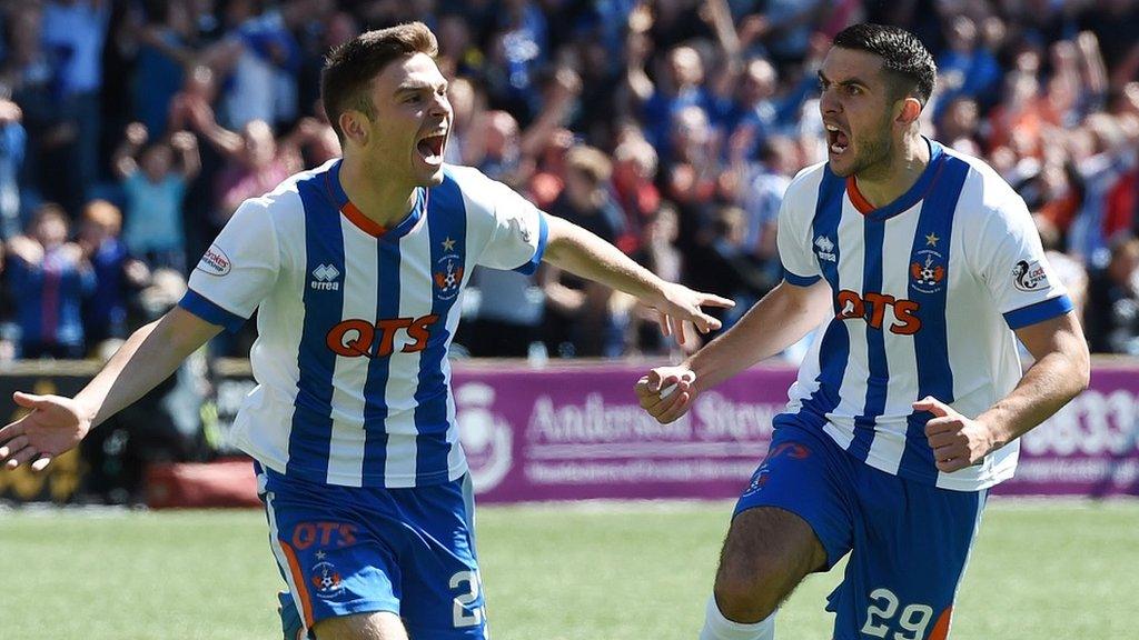 Greg Kiltie (left) opens the scoring for Kilmarnock