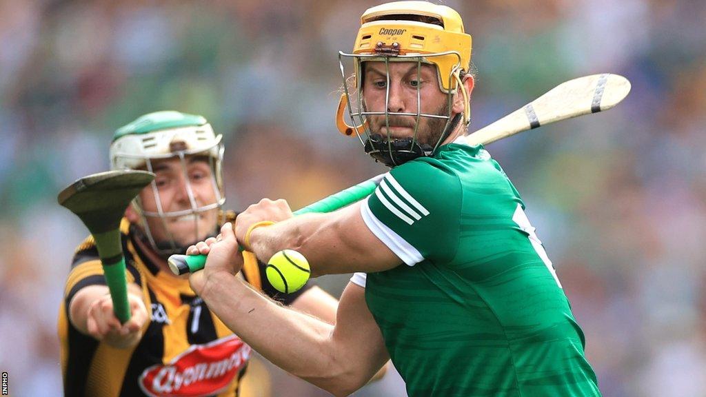 Kilkenny's Paddy Deegan attempts to prevent a Tom Morrissey shot in last year's classic final