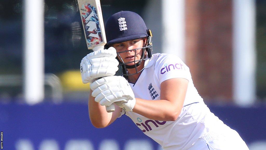 England's Danielle Gibson during the warm-up three-day game against Australia A