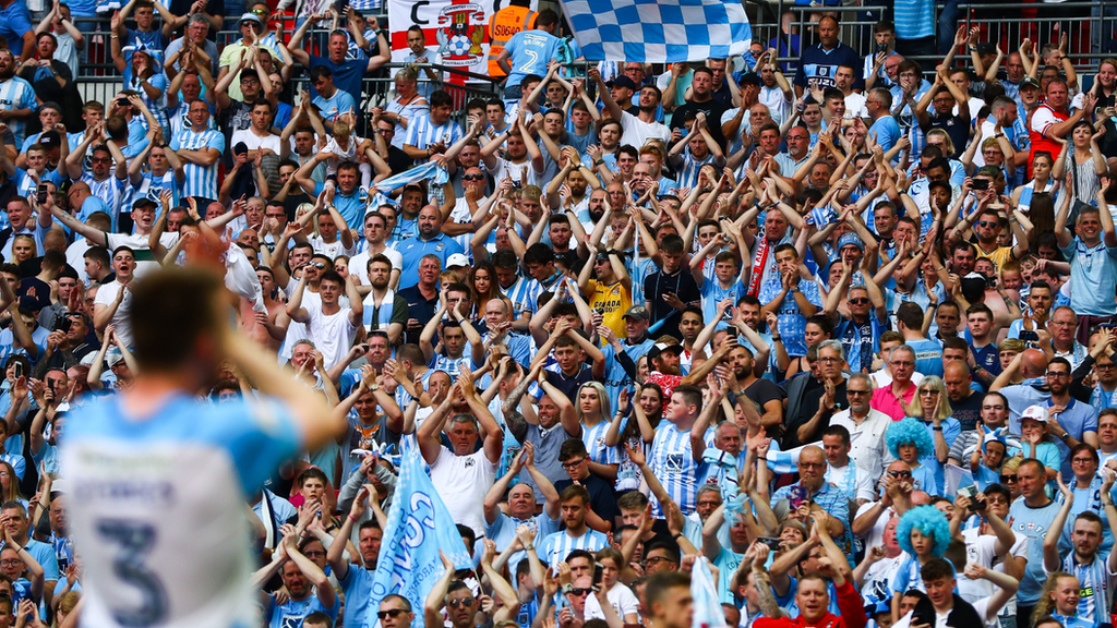 Coventry City had 40,000 fans to watch them on their last trip to Wembley in 2018 for the League Two play-off final win over Exeter City