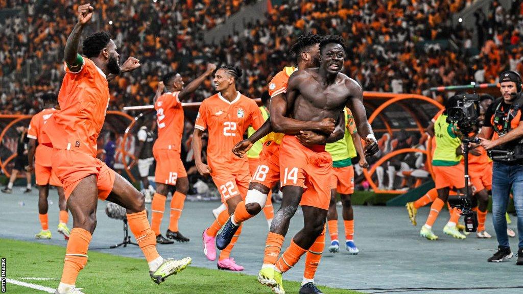 Ivory Coast players celebrate