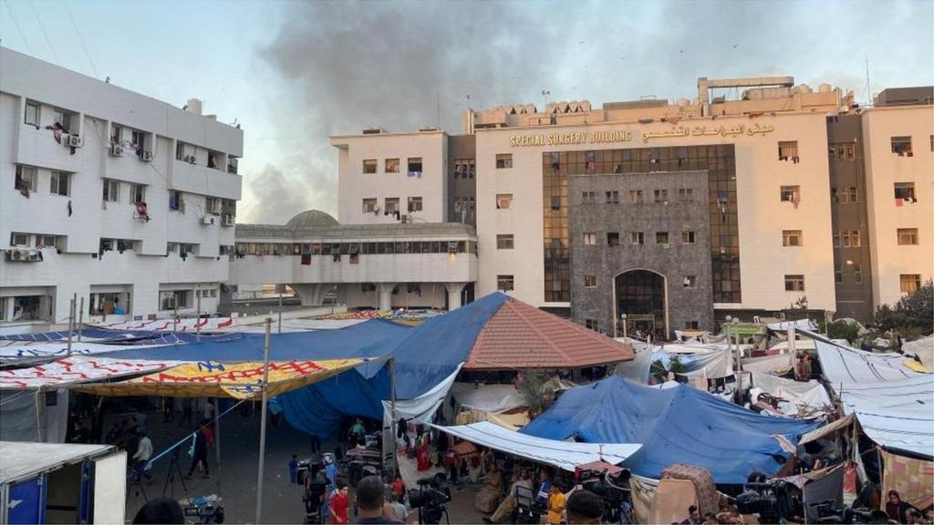 The exterior of Al-Shifa hospital earlier this week