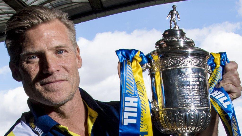 Johan Mjallby with the Scottish Cup