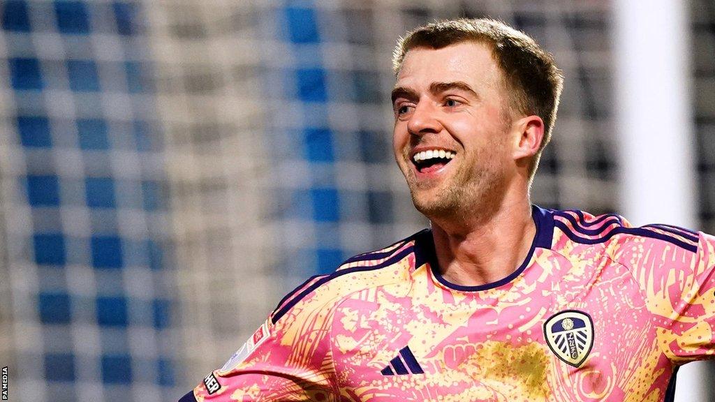 Patrick Bamford celebrates scoring Leeds United's opening goal