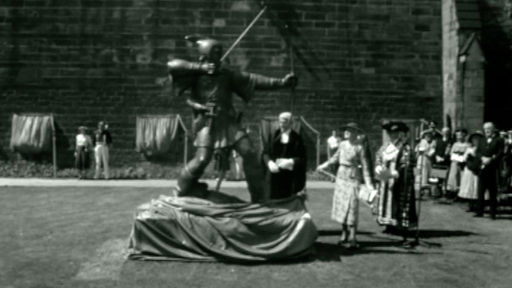 The bronze statue of Robin Hood was unveiled in Nottingham on 24 July 1952