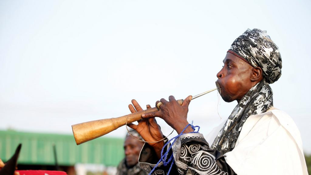 A traditional flute player in Kano, Nigeria