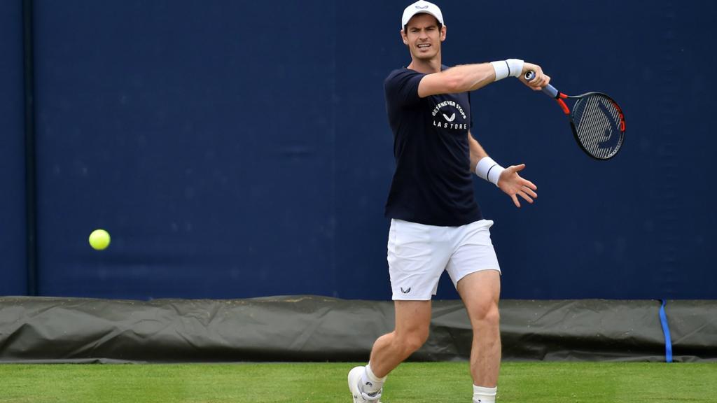 Andy Murray in action