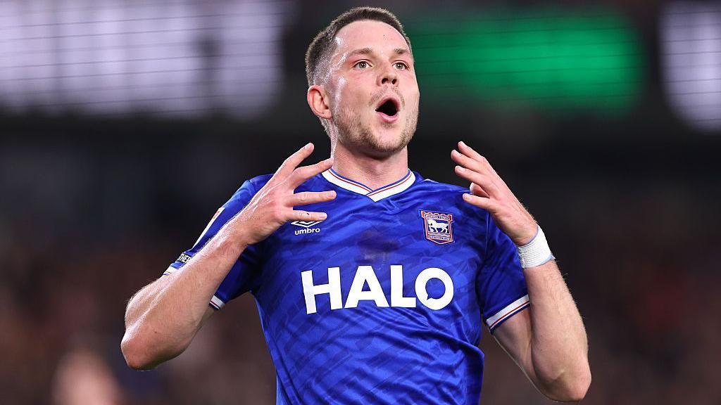 George Hirst reacts to a missed chance