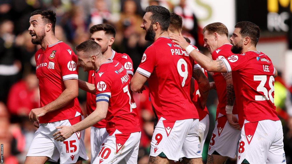 Wrexham players celebrate