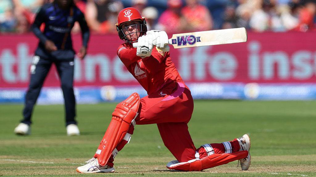 Welsh Fire's Georgia Wareham batting during their win against London Spirit at Sophia Gardens.