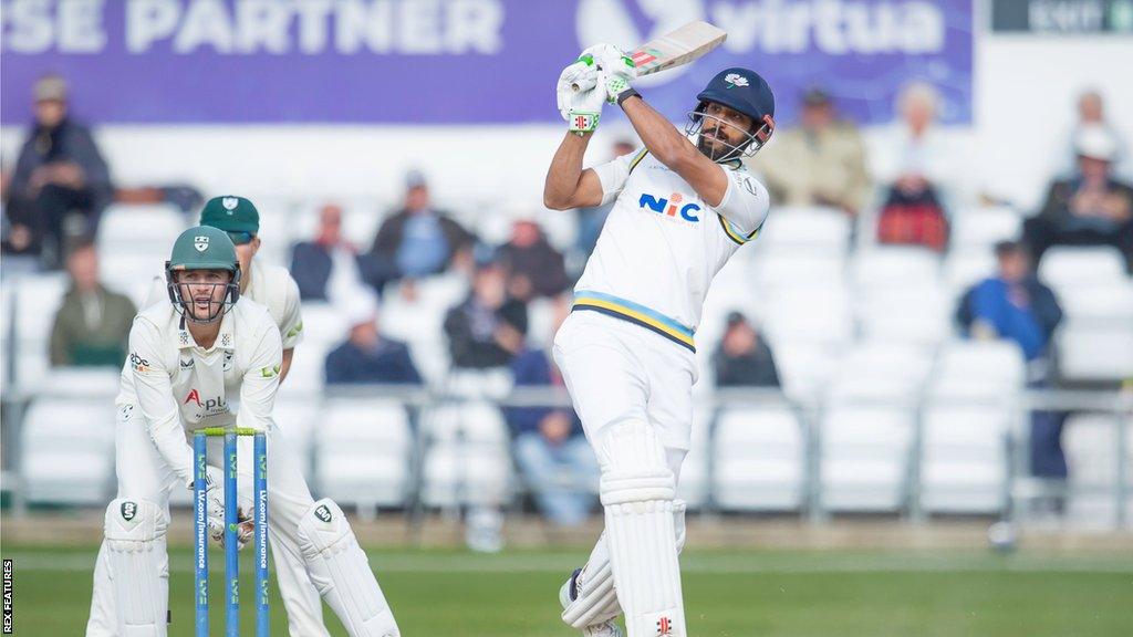 Shan Masood in action for Yorkshire against Worcestershire