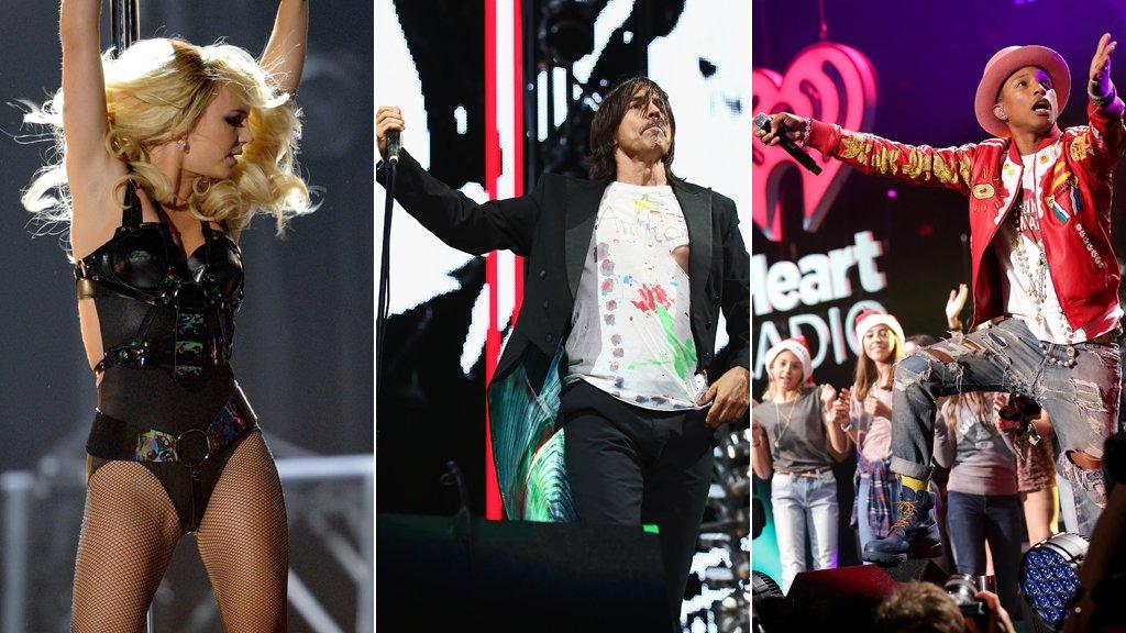 Britney Spears, Red Hot Chili Peppers and Pharrell Williams