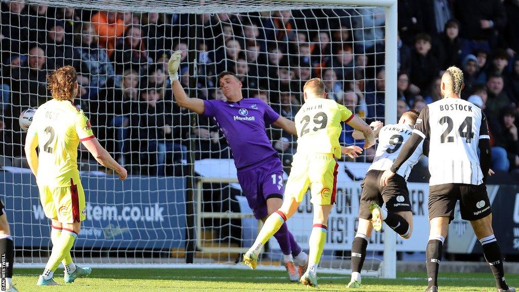 Macaulay Langstaff's second goal of the day was his 39th league goal of the seaosn - and Notts' 100th