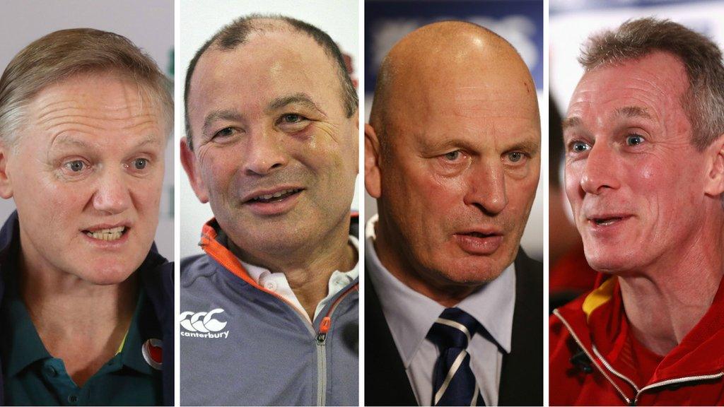 Joe Schmidt, Eddie Jones, Vern Cotter and Rob Howley