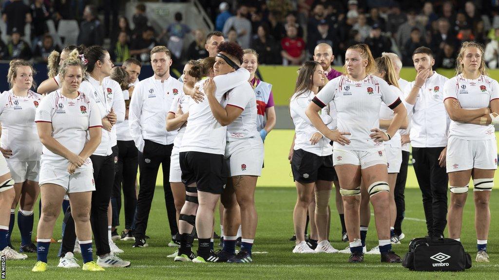 England look dejected after World Cup final loss