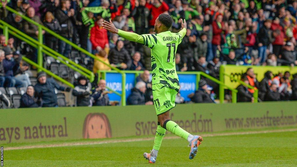 Jordon Garrick celebrates his goal against Sheffield Wednesday