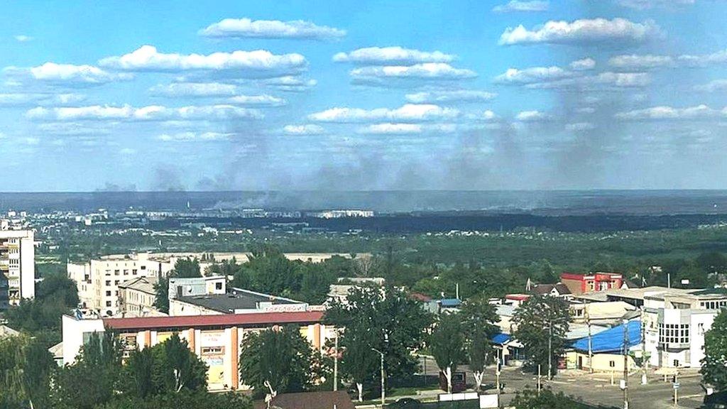 View of Severodonetsk from Lysychansk