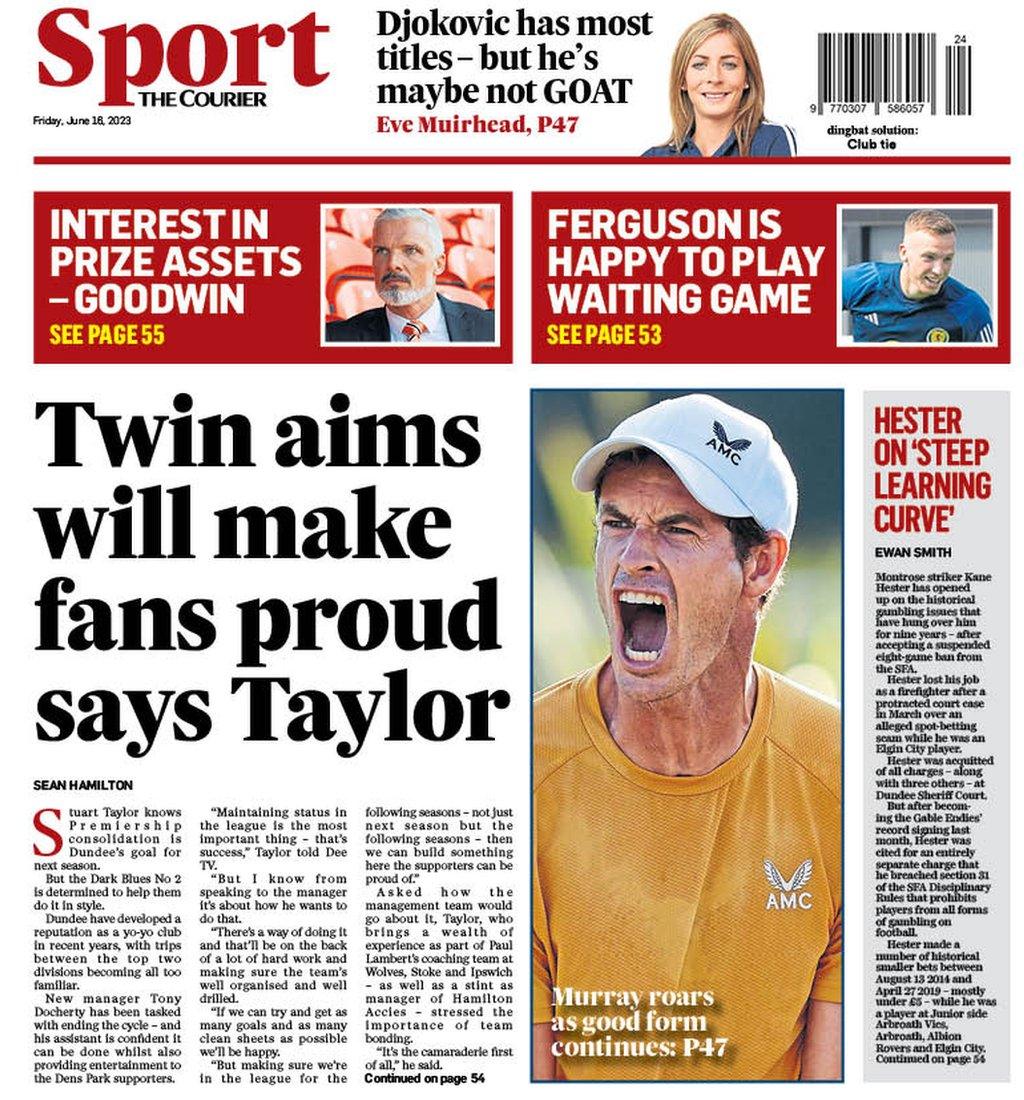 The back page of the Courier on 160623