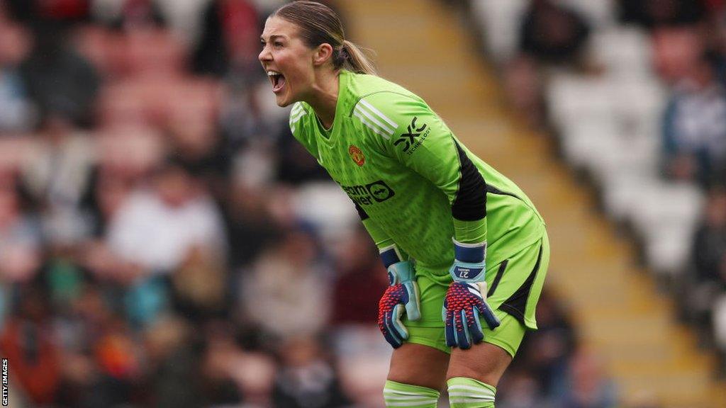 Mary Earps in action for Manchester United