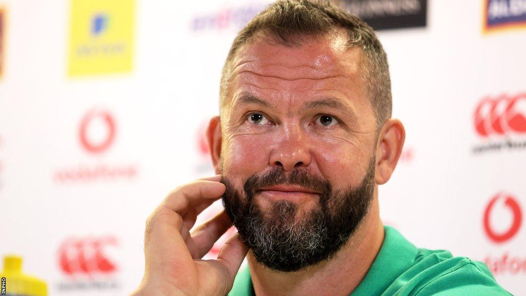 Andy Farrell addresses the media