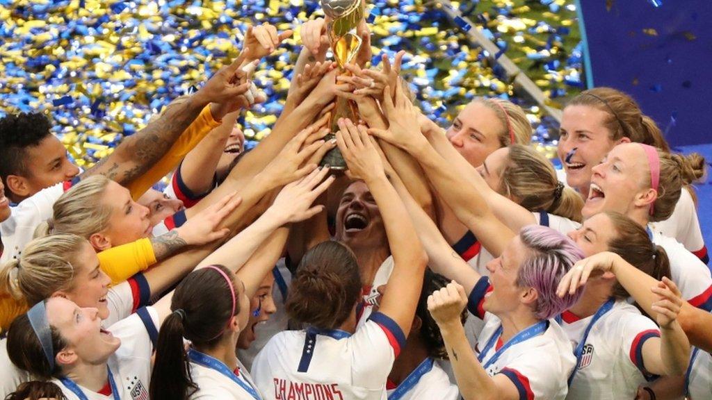 USA celebrate winning the Women's World Cup