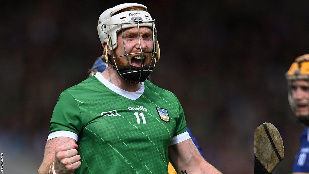 Limerick's Cian Lynch celebrates during the Munster championship match against Tipperary