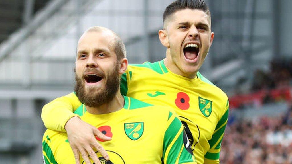 Teemu Pukki celebrates scoring